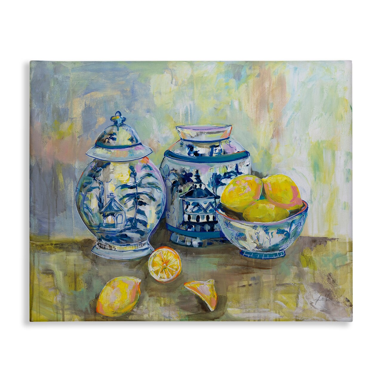 Stupell Industries Lemons & Pottery Classical Painting Canvas Wall Art